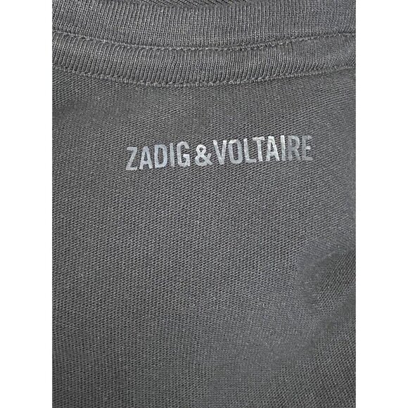 Zadig & Voltaire Sz XS Dress Mini Black 80s T-shirt retro Designer - Picture 5 of 7